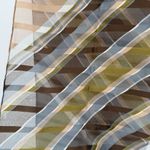 Vintage Multicolor Diagonal Stripe Long Rectangle Scarf Sheer Polyester Blue Photo 4