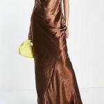 ASOS NEW DESIGN scoop back bias cut satin maxi dress in chocolate 10 Photo 0