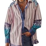 Free People  Floral Print Oversized Shirt
Top (Size Small) Photo 0