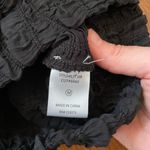 LaLavon Semi Shear Textured Ruched Elastic Waist Feminine Blouse Sz Medium Black Photo 11