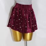 Peach Love California Peach Love Wine Red Velvet Pearl Studded Skort Photo 4