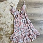 Prince And Fox Floral Print Pink Wrap Dress Photo 0