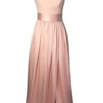 Vera Wang White One Shoulder Bridesmaid Dress with Satin Sash in Blush Photo 32