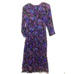 Vintage Pier 1 Passports Paisley Maxi Dress Women S Dark Academia Pleated Grunge Purple Photo 1