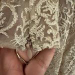 Mac Duggal Size 8 $998 NWT Embellished 3D Flower Long Sleeve A Line Gown Mocha Photo 9