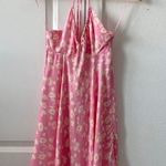 ZARA Pink Satin Effect Flower Print Mini Dress Photo 9