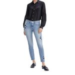 7 For All Mankind High Rise Blue Jeans with Star Accent Photo 4