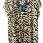 H & M Zebra Print Cover up with Beaded Necklace Photo 0