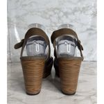 Pierre Dumas Shoes Womens Size 8.5 Brown Mary Jane Block Heel Faux Wood platform Photo 6