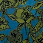 Kathy Ireland  Women’s Blouse - V-Neck Blue/Green Floral Print - Sz -X (12-14) Photo 3