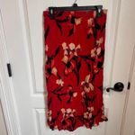 Band of the Free Womens Heart Beat Floral Midi Skirts Side Slit Large Red NWT Photo 6