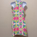 Britt Ryan  Parade Silk Shift Dress‎ Size XS Bright Abstract Photo 2