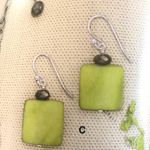 Silpada  Sterling Silver Green Mother of Pearl Pyrite Bead French Wire Earrings Photo 4