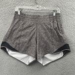 Lululemon Hotty Hot Shorts High Rise 4" Heather Lux Gray Athletic Gym Women's 6 Photo 0
