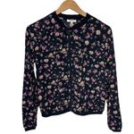 Maurice's black chiffon floral print bomber jacket size M Photo 0