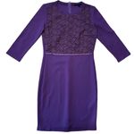 Max Mara Weekend Burgundy Provinom Jersey Lace Top Dress Sz M Photo 1