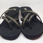 Teva Mush Mandalyn Ola 2 Wedge Sandal-Size 11-Strappy Thong-Gold/Black-Comfort Photo 1