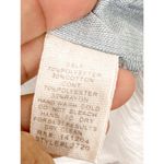 Hem & Thread Women's Distressed Color Block Short Sleeve Shirt Blue White Small Photo 8