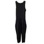 Athleta Brooklyn Jumpsuit 981021 Black Sleeveless V Neck Zip Up Pockets Size 12 Photo 3