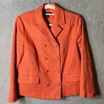 Talbots Blazer Suit Jacket Women 8 Light Pink Salmon 100% Cotton Professional Photo 0