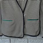 Veronica Beard Blazer Striped Zip-Up Jacket Size 0 Cotton Knit Navy Photo 2