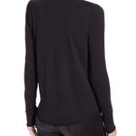 Zadig & Voltaire Women’s Tunisien Skull Strass Beaded Henley Black Cotton Top Photo 2
