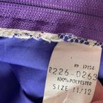 Vintage 60s Purple White Romantic Floral Lace Bow Evening Prom Formal Maxi Dress Size 12 Photo 5