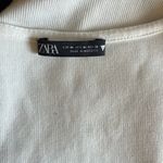 ZARA  White Micro Ribbed Sweetheart Neckline Plunging Sleeveless Bodysuit Photo 4