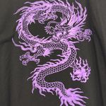 SheIn  Black Purple Dragon Short Sleeve Shirt Size Large EUC #2607 Photo 2