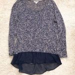 Charming Charlie Long Blue Flowy Tunic Shirt Photo 0