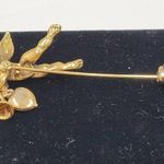 Vintage Coat Pins Lot of 3 Angel Cherub Cupid and FloralGold Tone Rhinestones Photo 9
