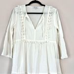 Madewell Laura Caftan Tiered Tassel Dress in White Small Photo 4