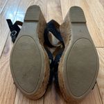 Jelly pop Panke, Black Canvas Wedge Sandal, Size 7M Photo 6