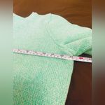 LL Bean Pullover V Neck Sweater 100% Cotton Womens Medium Mint Green Blue Size XL Photo 7