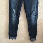 7 For All Mankind the Ankle Skinny Raw Hem Dark Wash Distressed Jeans 30 Photo 2