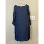 Talbots  Denim Cowboy Dress Size 12 Blue Shift Knot Sleeve Casual Church‎ Western Photo 5