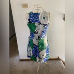 Eliza J NWT  Bahama Blue Floral Dress size 6 97% cotton Photo 5