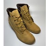 Timberland Women's Amston Wedge High Heel Wheat Suede Leather Boots SIZE 9 Photo 3