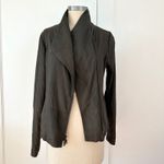 Vince Leather Scuba Zip Moto Jacket Dark Olive Green Size M Photo 1