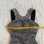 Cache Silver Metallic Beaded Embellished Evening Gown Maxi Dress 0 XS Y2K Photo 13