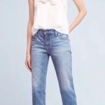 Pilcro and the Letterpress Pilcro medium wash cropped “hyphen” jeans with fringe detail Photo 7
