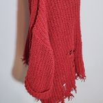 White Birch  Distressed Red Knit Sweater Size Medium Red Chunky Knit Sweater Photo 4