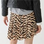 J.Crew‎ Featherweight Satin Pleated Mini Skirt in Zebra Stripe Brown Beige, Sz 2 Photo 8