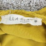Illa Illa Babydoll Top Womens Medium Yellow Ribbed Knit Tank Top Ruffle Strap Photo 1