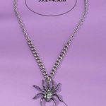 Silver Spider Halloween Necklace New Photo 4