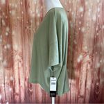 Zobha  Sage Green Oversized Cropped Crewneck T Shirt Photo 2
