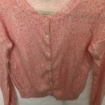 Banana Republic : Pink/Cream cardigan sweater- abstract pattern- lightweight- M Photo 12