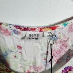 Somedays Lovin  Dress M Cream Floral NWT Button Down Front Slit Maxi Boho Concert Photo 5