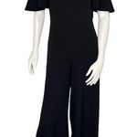 Karl Lagerfeld  black cold shoulder cropped jumpsuit exposed gold zipper size 2 Photo 0