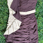 ark and co strapless asymmetrical two toned ruffled mini dress size small Purple Photo 0